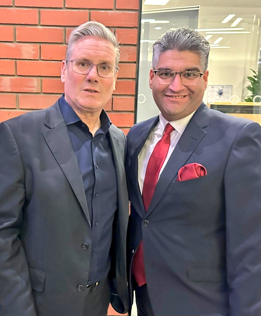 Sir Keir Starmer with Professor Kishan Devani BEM